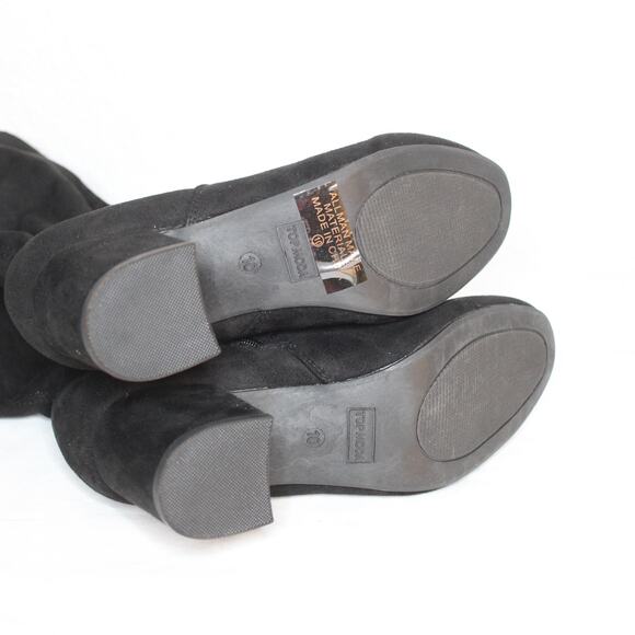 Top Moda Over The Knee Suede Boots Size 10 NWOB Low Block Heel Round Pointed Toe - Picture 4 of 5